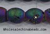 CDQ627 8 inches 10*12mm rice druzy quartz beads wholesale