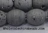 CDQ635 8 inches 12*14mm rice druzy quartz beads wholesale