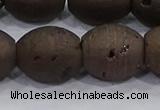 CDQ638 8 inches 12*14mm rice druzy quartz beads wholesale