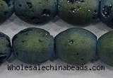 CDQ640 8 inches 12*14mm rice druzy quartz beads wholesale