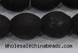 CDQ643 8 inches 12*14mm rice druzy quartz beads wholesale