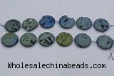 CDQ679 8 inches 30mm flat round druzy quartz beads wholesale