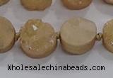 CDQ703 8 inches 12mm coin druzy quartz beads wholesale