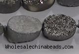 CDQ711 8 inches 13*18mm oval druzy quartz beads wholesale