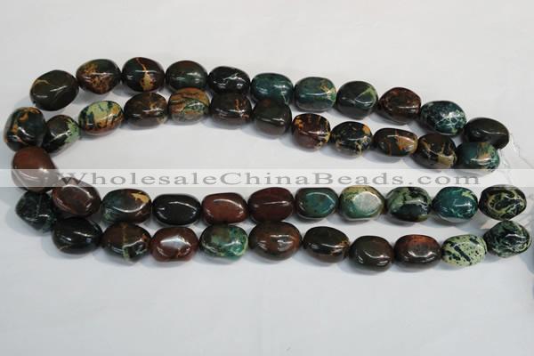 CDS258 15.5 inches 12*17mm nuggets dyed serpentine jasper beads