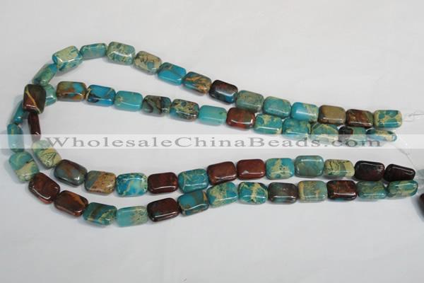 CDS264 15.5 inches 10*14mm rectangle dyed serpentine jasper beads