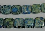 CDS270 15.5 inches 12*12mm square dyed serpentine jasper beads