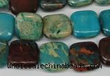 CDS39 15.5 inches 14*14mm square dyed serpentine jasper beads