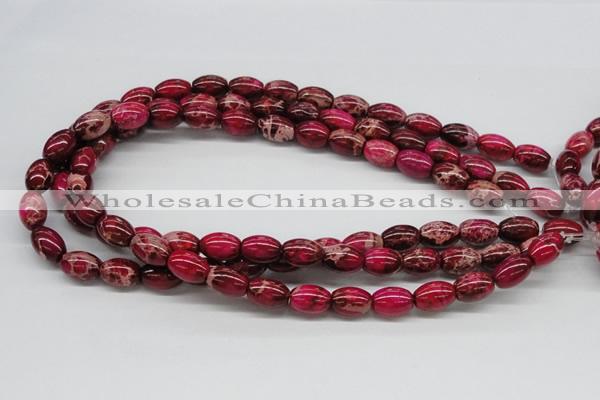 CDT09 15.5 inches 10*14mm rice dyed aqua terra jasper beads