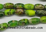 CDT145 15.5 inches 8*12mm rice dyed aqua terra jasper beads