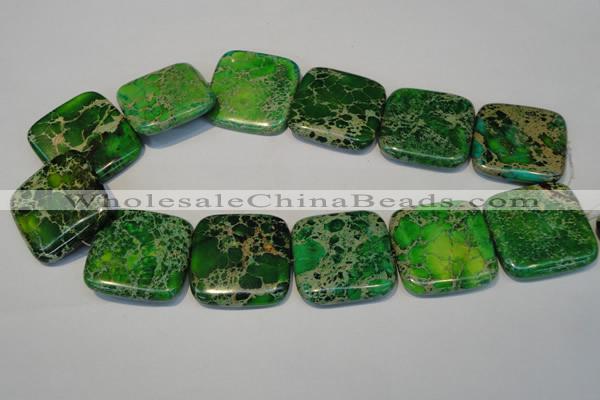 CDT196 15.5 inches 34*34mm square dyed aqua terra jasper beads