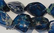 CDT262 15.5 inches 18*20mm nugget dyed aqua terra jasper beads