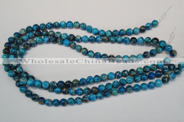 CDT266 15.5 inches 8mm round dyed aqua terra jasper beads