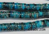 CDT276 15.5 inches 2*8mm heishi dyed aqua terra jasper beads