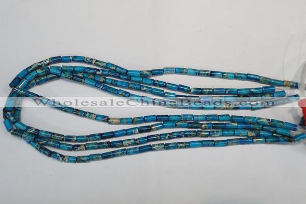 CDT278 15.5 inches 4*8mm tube dyed aqua terra jasper beads