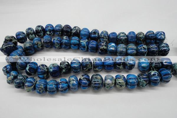 CDT295 15.5 inches 13*18mm pumpkin dyed aqua terra jasper beads