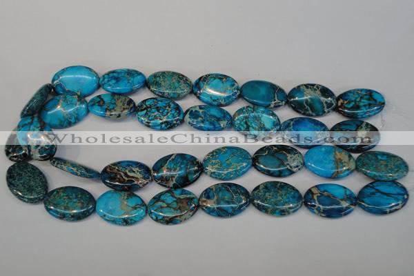 CDT317 15.5 inches 18*25mm oval dyed aqua terra jasper beads