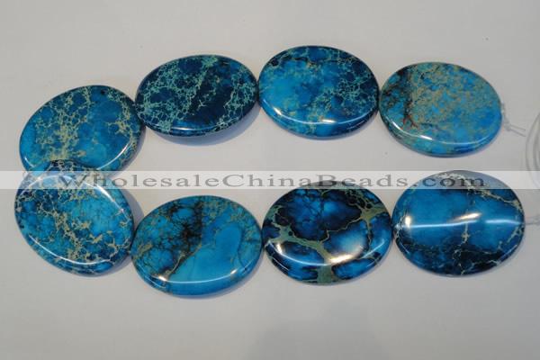 CDT321 15.5 inches 40*50mm oval dyed aqua terra jasper beads