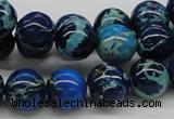 CDT45 15.5 inches 12mm round dyed aqua terra jasper beads wholesale