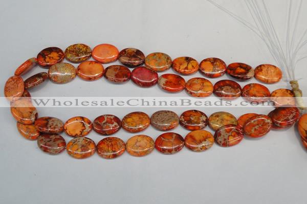 CDT532 15.5 inches 15*20mm oval dyed aqua terra jasper beads