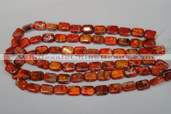 CDT553 15.5 inches 12*16mm rectangle dyed aqua terra jasper beads