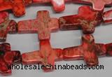 CDT566 15.5 inches 15*20mm cross dyed aqua terra jasper beads