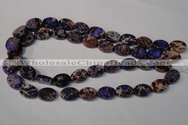 CDT710 15.5 inches 13*18mm oval dyed aqua terra jasper beads