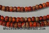 CDT731 15.5 inches 4*6mm rondelle dyed aqua terra jasper beads