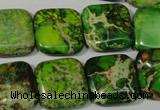 CDT946 15.5 inches 18*18mm square dyed aqua terra jasper beads