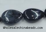 CDU03 15.5 inches 18*25mm flat teardrop natural blue dumortierite beads