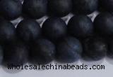 CDU204 15.5 inches 12mm round matte blue dumortierite beads