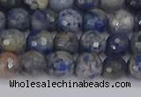 CDU309 15.5 inches 6mm faceted round blue dumortierite beads