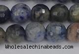 CDU312 15.5 inches 12mm faceted round blue dumortierite beads