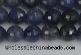 CDU317 15.5 inches 8mm faceted round blue dumortierite beads