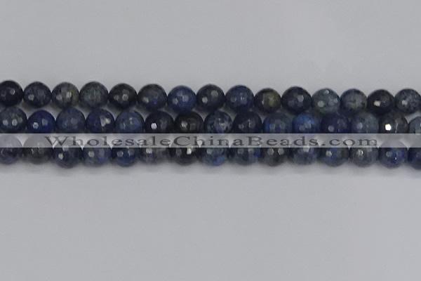 CDU319 15.5 inches 12mm faceted round blue dumortierite beads