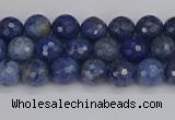 CDU322 15.5 inches 4mm faceted round blue dumortierite beads