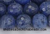 CDU326 15.5 inches 12mm faceted round blue dumortierite beads