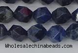 CDU331 15.5 inches 8mm faceted nuggets blue dumortierite beads