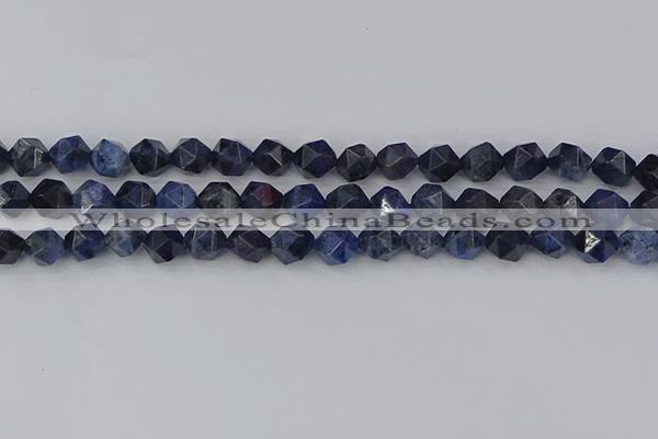 CDU331 15.5 inches 8mm faceted nuggets blue dumortierite beads