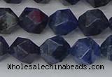 CDU332 15.5 inches 10mm faceted nuggets blue dumortierite beads