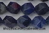 CDU333 15.5 inches 12mm faceted nuggets blue dumortierite beads