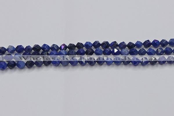 CDU336 15.5 inches 6mm faceted nuggets blue dumortierite beads