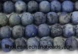 CDU390 15 inches 4mm round matte dumortierite beads