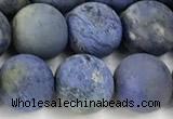 CDU393 15 inches 10mm round matte dumortierite beads