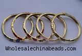 CEB01 5pcs 5.5mm width gold plated alloy with enamel bangles wholesale