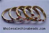 CEB06 5pcs 10mm width gold plated alloy with enamel bangles wholesale