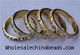 CEB10 5pcs 11.5mm width gold plated alloy with enamel bangles wholesale