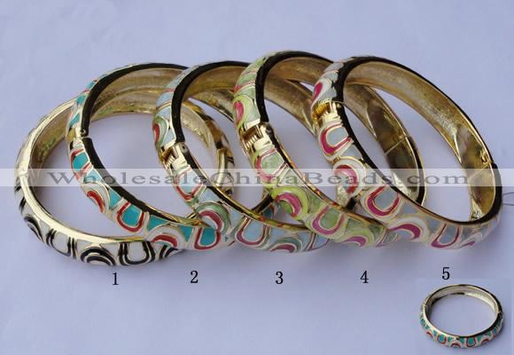 CEB10 5pcs 11.5mm width gold plated alloy with enamel bangles wholesale