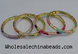 CEB100 6mm width gold plated alloy with enamel bangles wholesale