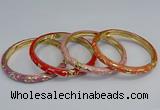 CEB101 6mm width gold plated alloy with enamel bangles wholesale